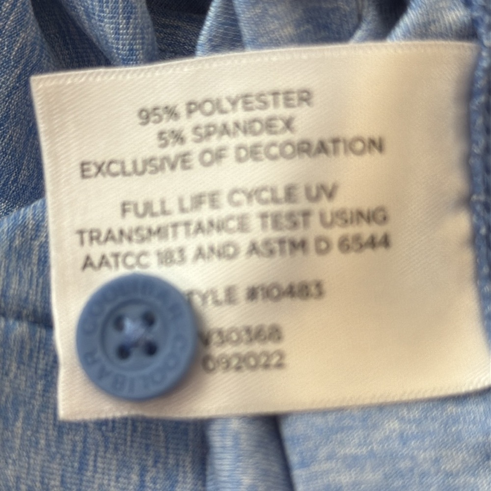 Coolibar Blue Sun Protection Shirt, size large - Picture 5 of 5